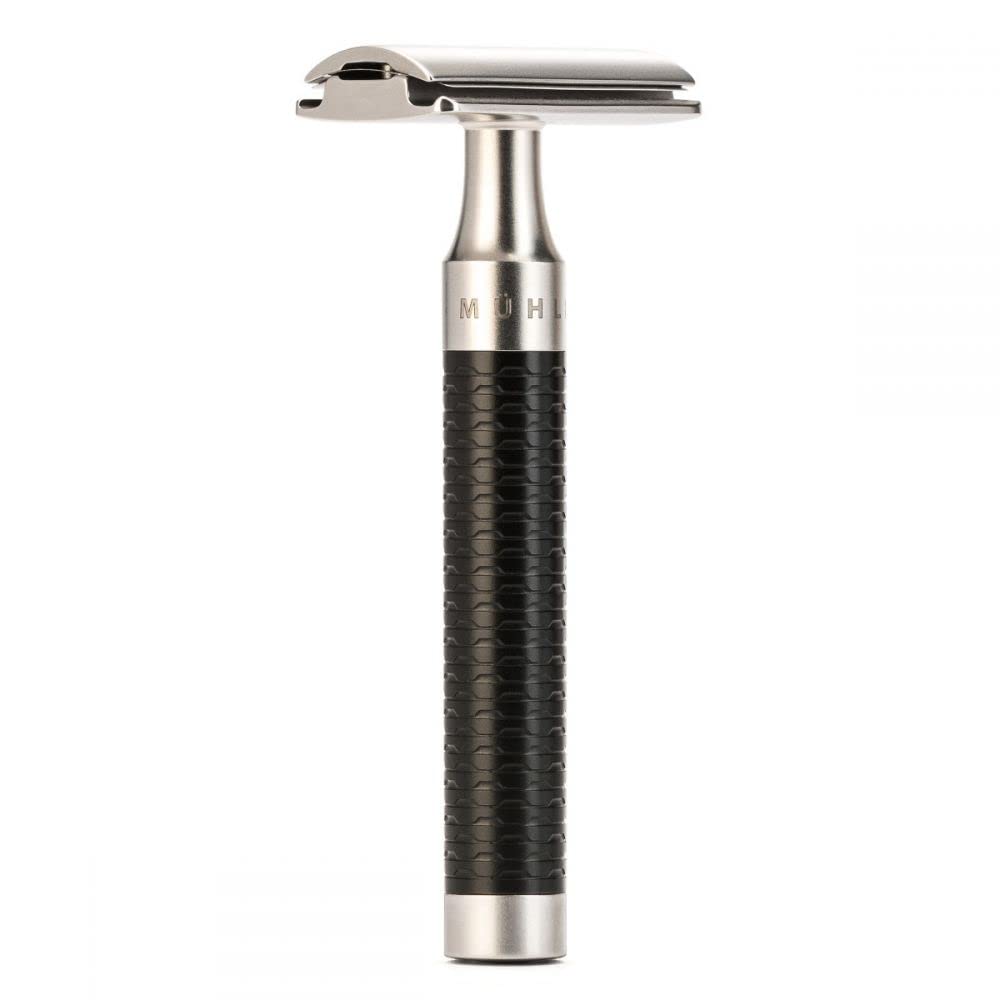 MÜHLE ROCCA R95 - Birch Bark Wood | 100% Stainless Steel Mild Luxury Safety Razor for Beginners, Birthday, Father's Day Gift for Him, Shaving Razor Barber Smooth for Men | Unique German Design