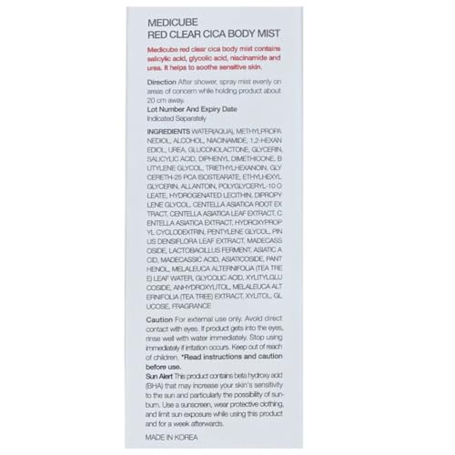 Medicube Red Clear Cica Body Mist Calms And Soothe For Sensitive Skin Korea Skin Care 200ml/ 6.76 fl, White
