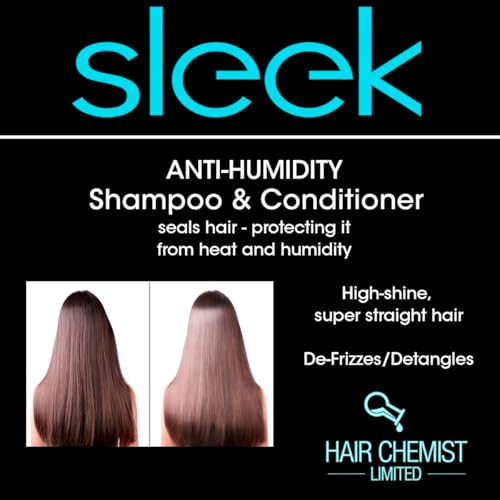 Hair Chemist SLEEK Anti Humidity Shampoo 8 oz. - Frizzy Hair Shampoo for Silky Hair & Super Straight Hair, Anti-Frizz & Smoothing Shampoo