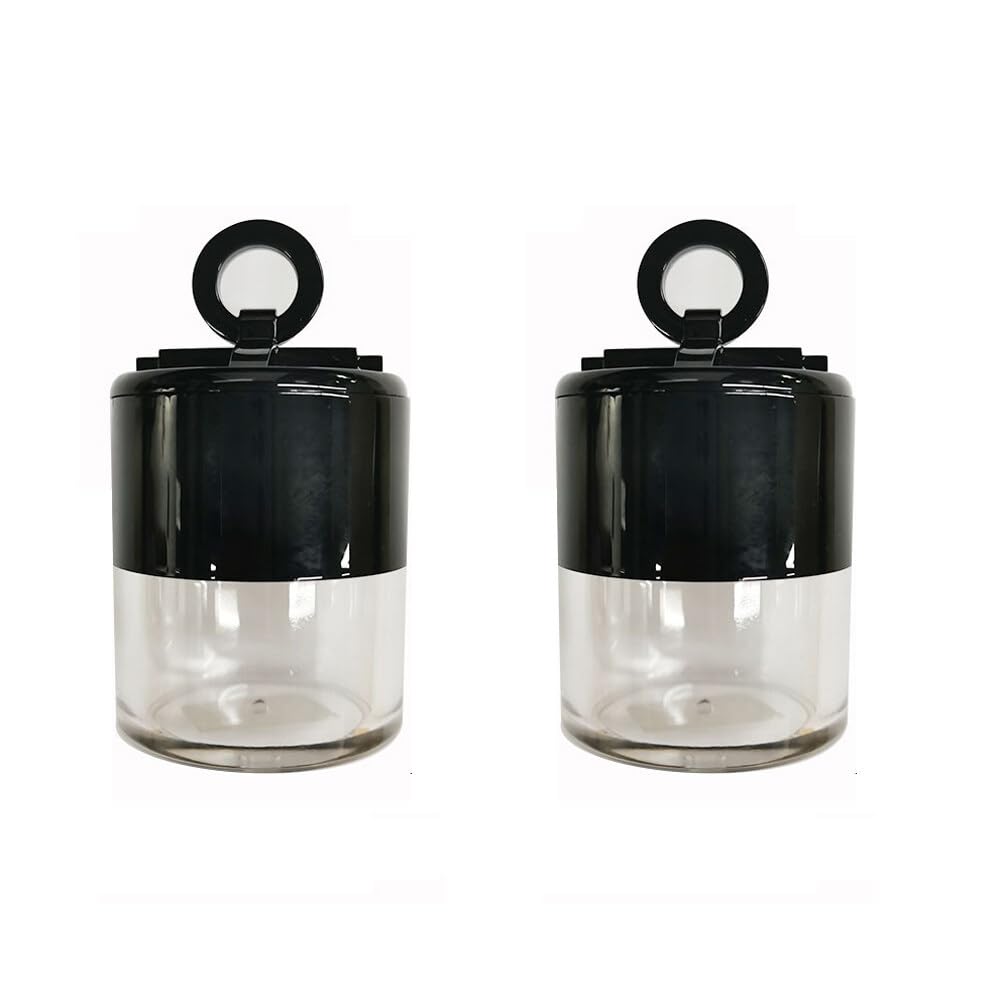 2PCS Plastic Loose Powder Case Round Face Powder Container Jar with Lid Mirror and Sponge Puff Mini Portable Makeup Jar DIY Cosmetic Storage for Blusher Powder 10Gram