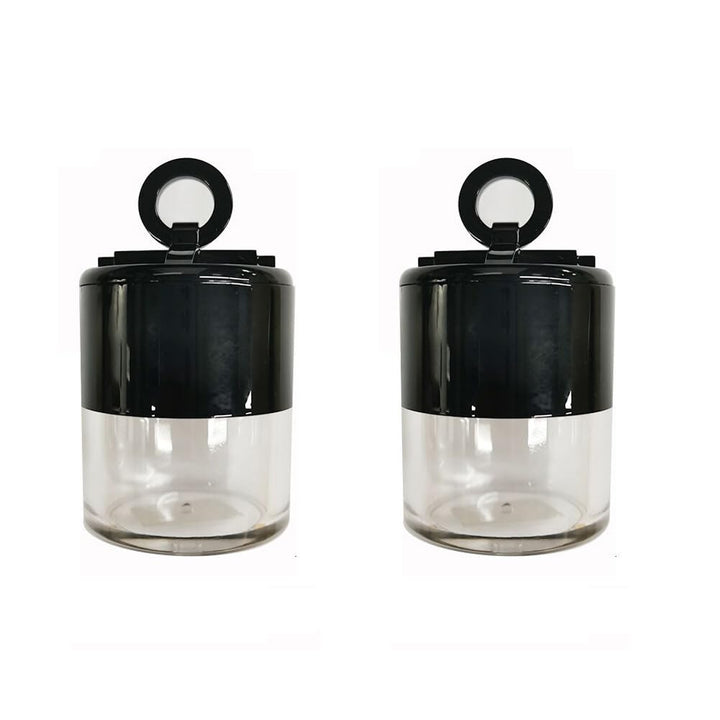 2PCS Plastic Loose Powder Case Round Face Powder Container Jar with Lid Mirror and Sponge Puff Mini Portable Makeup Jar DIY Cosmetic Storage for Blusher Powder 10Gram