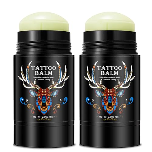 2pack Tattoo Aftercare Butter Balm, 2.6 oz, Old & New Tattoo Moisturizer Healing Brightener for Color Enhance, Natural Organic Tattoo Cream