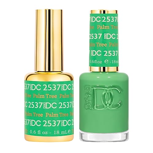 DND DC Gel Polish Set, Free Spirit Collection, UV/LED Gel Polish and Air Dry Nail Lacquer, Matching Chip-Free Polish Duo, 2537 Palm Tree, 0.5 Fl Oz