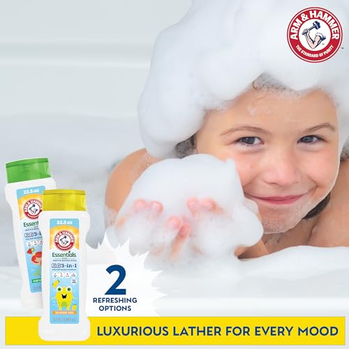 Arm & Hammer Essentials 3-in-1 Kids Watermelon Kiwi Shampoo, Conditioner and Non-Toxic Body Wash - 22.5oz