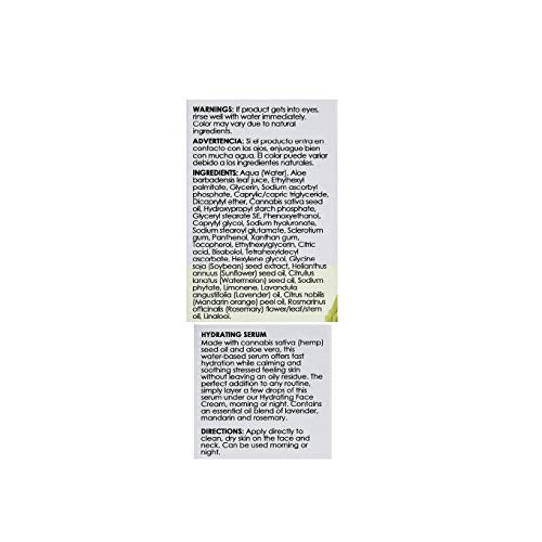 Botanics Simply Calm Hydrating Serum with Cannabis Sativa Seed Oil for Stressed Skin, 1 Oz