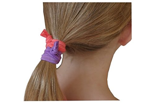 Syleia 100 Hair Ties - Bright and Pastel Colors - Elastic Ponytail Holders No Crease Hand Knotted Fold Over Assorted 100 Pack