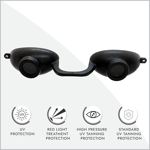 EVO FLEX Sunnies Flexible Tanning Bed Goggles UV Eye Protection Glasses 4 Pack (Black), FDA Compliant