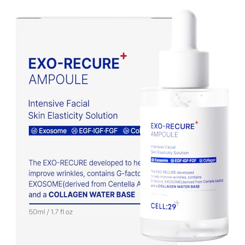 CELL29 Exo-Recure Ampoule Exosome 10,000 PPM Collagen Water Fast Absorption Deep Hydration Rejuvenation Anti-Aging Glass Skin Pore Minimizer Skin Barrier KOREAN SKINCARE 50ml 1.71 Fl.Oz
