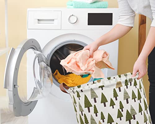 Sanjiaofen Large Storage Bins,Canvas Fabric Laundry Basket Collapsible Storage Baskets for Home,Office,Toy Organizer,Home Decor (Tree)