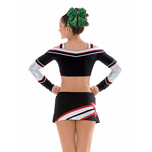 Oaoleer 12PCS 7 Large Glitter Cheer Hair Bows Ponytail Holder Elastic Band Handmade for Cheerleading Teen Girls College Sports (Green)