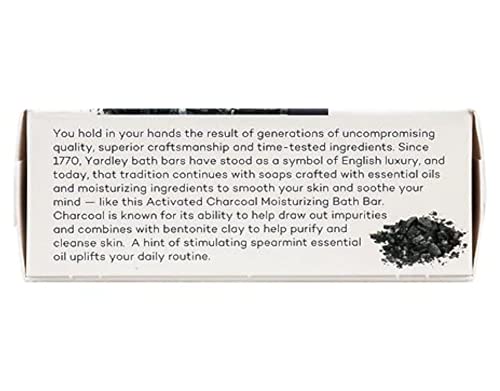 Yardley Activated Charcoal Bath Bar 4oz 3 Pack