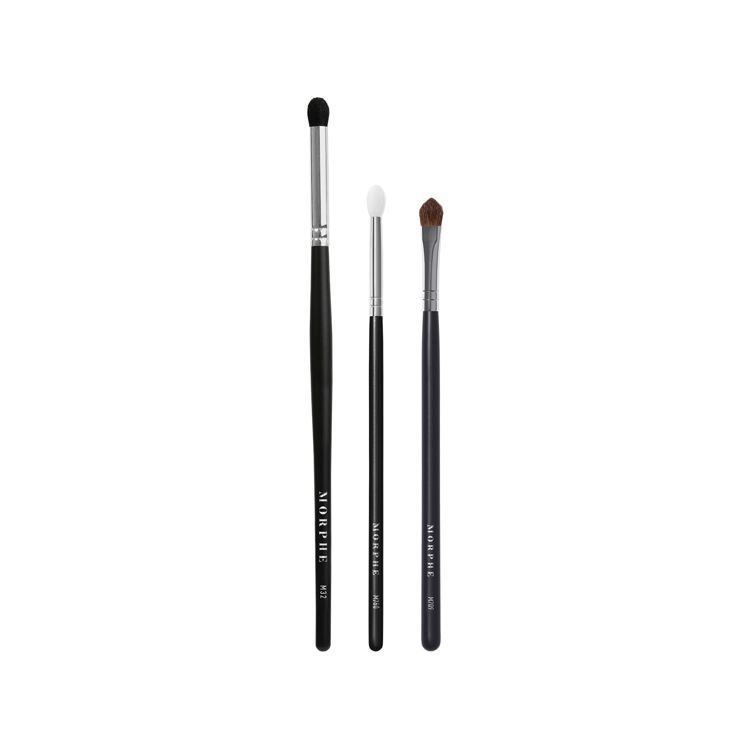 Morphe Glitter Eyeshadow Brush Trio - Eyeshadow Brush Set for Precision, Definition & Shine - Includes M709, M321 & M760 - For Cream or Powder Formulas (3 Count)