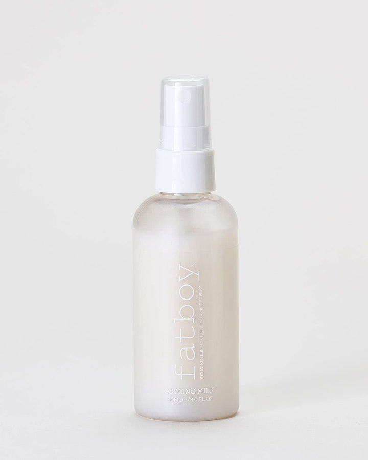 Fatboy Styling Milk Leave In Conditioner Spray, Anti Frizz & Detangling Hair Milk for Shiny, Soft Hair, Lightweight Primer for Split Ends, Hair Care for All Hair Types, Paraben Free, Color Safe, 3 Oz