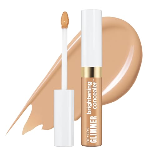 Revlon Glimmer Brightening Concealer, Liquid Under Eye Makeup, Made with Caffeine, Vitamin C, & Stevioside, 145, 0.3 fl oz