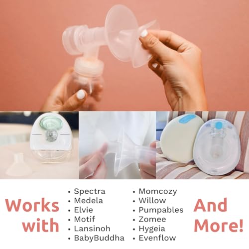 BeauGen Breast Pump Cushion – Soft Stretchy Clear Plastic Insert for Flange Comfort, Fit - Breastfeeding Essential - BPA Free, Food Safe – Fits 21mm, 22mm, 23mm, 24mm, 25mm, 26mm, 27mm, 28mm (1 Pair)