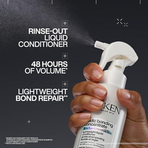 Redken Bonding Lightweight Liquid Conditioner for Damaged Hair Repair | Volumize & Condition | Acidic Bonding Concentrate | Sulfate-Free Spray Conditioner | For Fine or Thin Hair | 6.76 Fl Oz