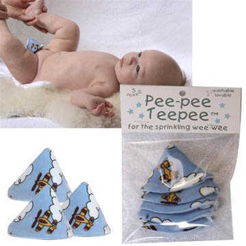 Beba Bean - Peepee Teepee for the Sprinkling WeeWeee, Baby Pee Shield , Airplane Design - 5 pack