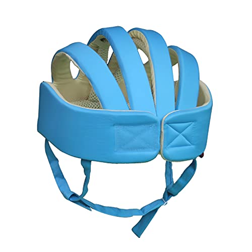 Baby Adjustable Helmet, Kid Soft Cushion Harnesses Cap, Toddler Infant Hat When Learning to Crawl Walk Play (Blue)
