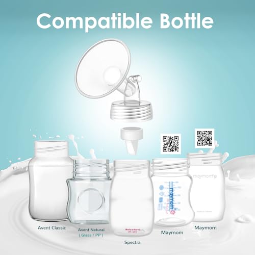 Maymom Wide Neck Pump Part Compatible with Spectra S1/S2 Pumps; Incl Wide Mouth Flange; Not Original; Replaces Spectra Shield (19 mm Two Flanges)