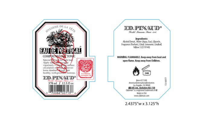 Clubman Pinaud Eau de Portugal Hair Tonic, 12.5 Fluid Ounce