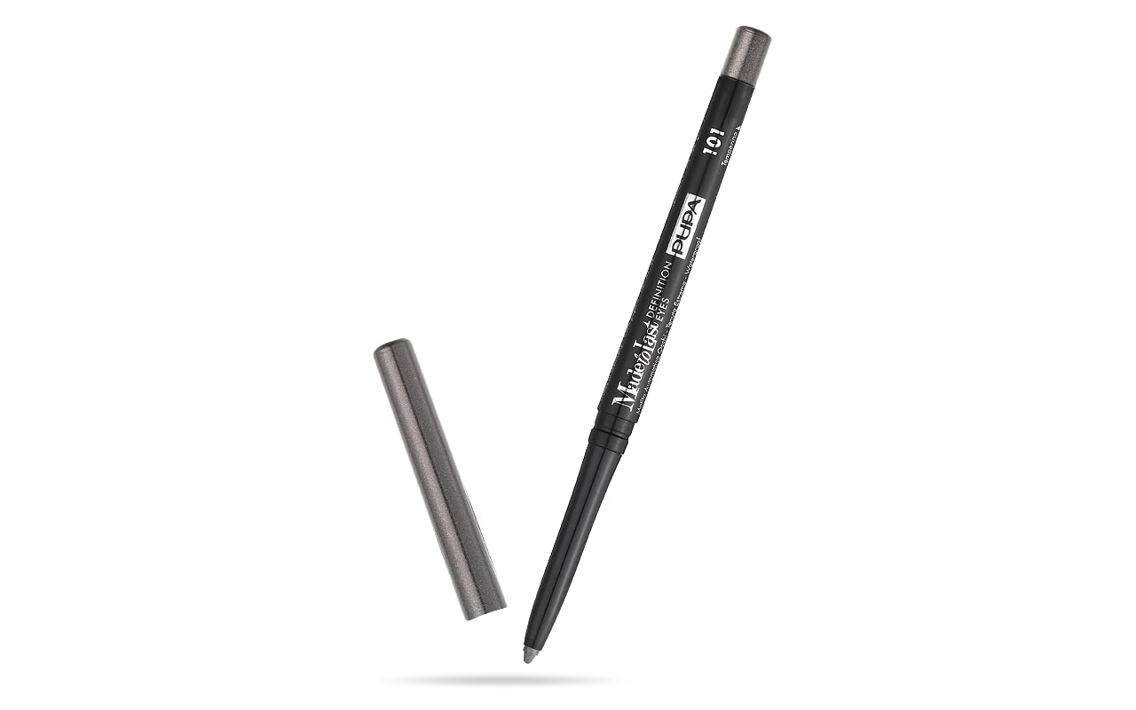 Pupa Milano Made To Last Definition Eyes, Extremely Long-Lasting Automatic Eye Pencil, Waterproof, Paraben Free, Intense, Creamy Color, Pencil with Sharpener - 101 Stone Grey - 0.012 Oz