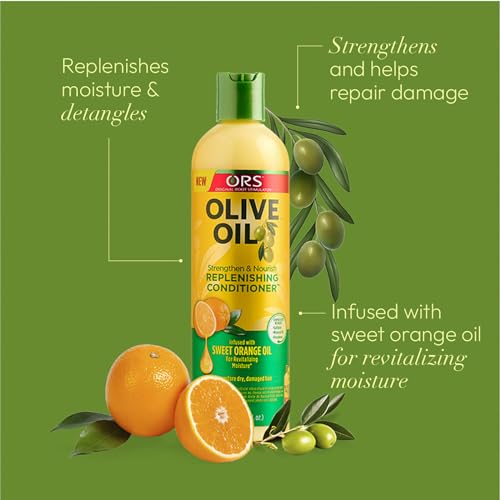 ORS Olive Oil Shampoo & Conditioner Creamy Aloe with Aloe Vera Strengthen & Restore with Orange Oil (2 Piece Set)