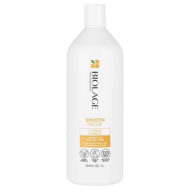 Biolage Smooth Proof Conditioner | Provides Humidity Control & Anti-Frizz Smoothness | For Frizzy Hair | Paraben & Silicone-Free | Vegan | 33.8 Fl. Oz