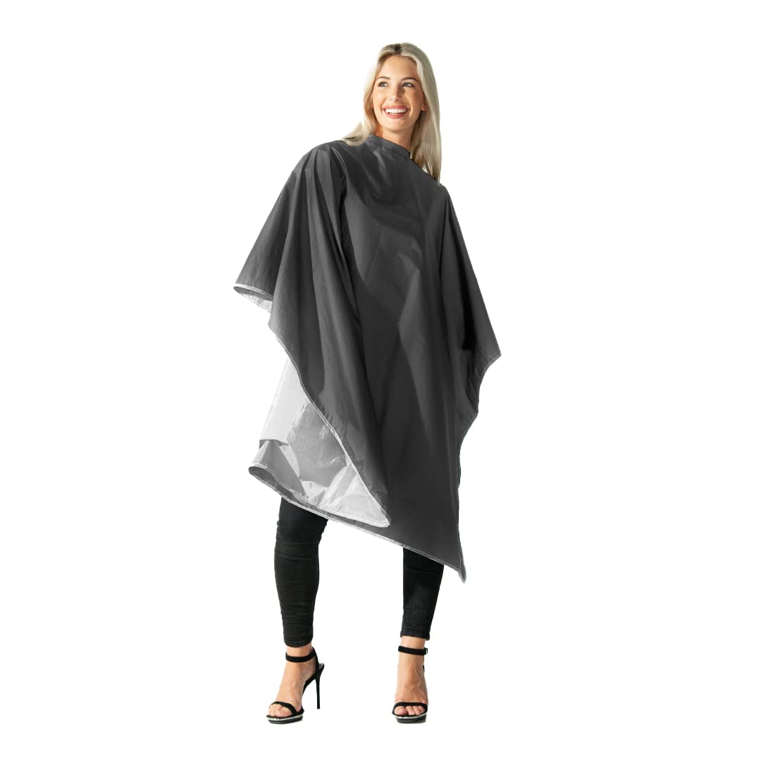 Betty Dain Reversi Cape Black/Silver with Snap Closure