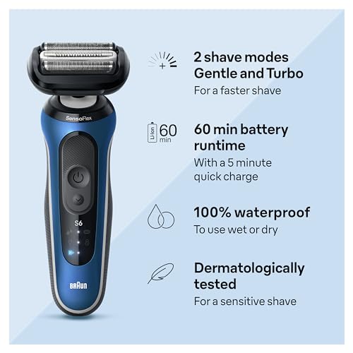 Braun Electric Shaver for Men, Series 6 6172cc, Wet & Dry Shave, Shaving Kit with SmartCare Center and Precision Trimmer