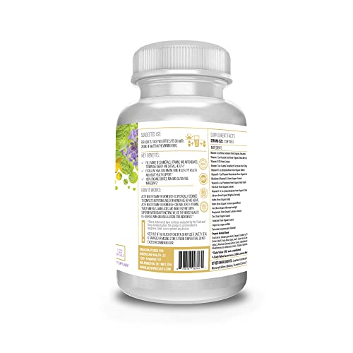 ACTIF Multivitamin for Women Age 60+ with 30 Organic Vitamins and Organic Herbs, Non-GMO, Made in USA, 2-Month Supply