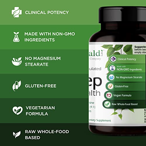 Emerald Labs Sleep Health - Sleep Support Supplement with Suntheanine L-Theanine, Melatonin, European Lemon Balm & Passionflower - Gluten Free, Vegan - 60 Vegetable Capsules (Up to 30-Day Supply)