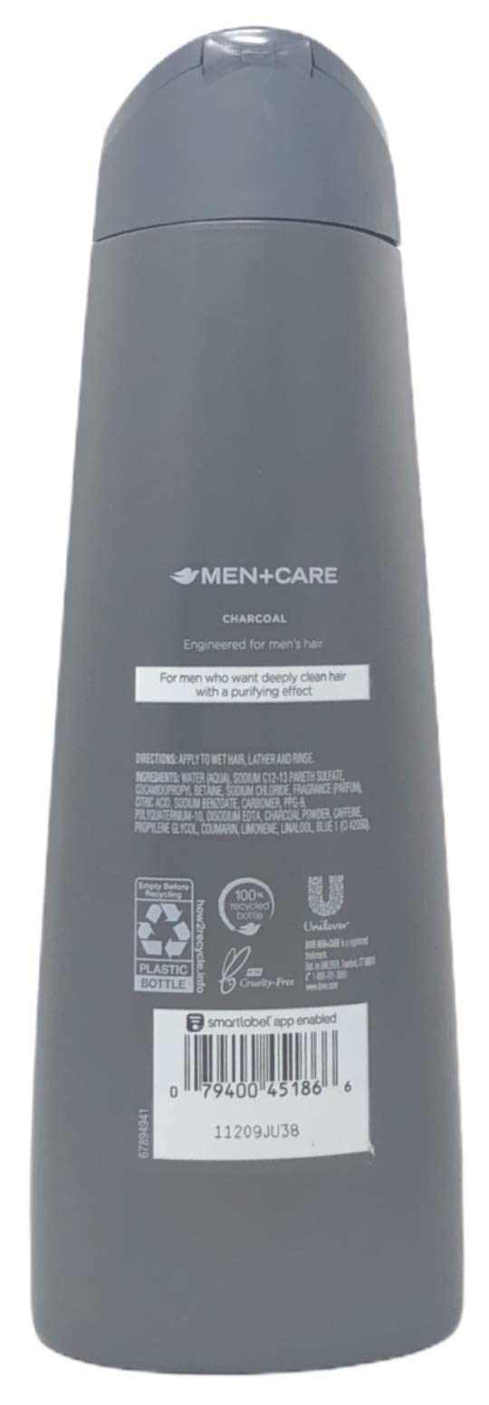 Dove Men+Care Fortifying Charcoal Shampoo, 12 oz (Pack of 2)