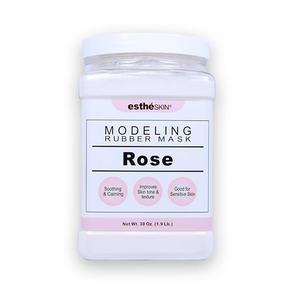 estheSKIN Peel Off Type Modeling Rubber Mask Powder Jar for Facial Skin Care Treatment (30oz) 850g, Measuring Spoon Included (30oz, 106.Rose)