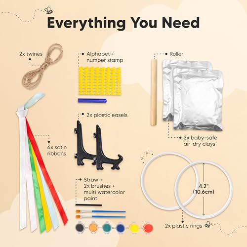 Baby Hand and Footprint Kit Girls, Boys - Personalized Baby Footprint Ornament Kit, Newborn Keepsake Gifts for New Mom, Easy to Use Handprint Makers, Cute Shower & Mother's Day Gifts(Multi-Colored Pai