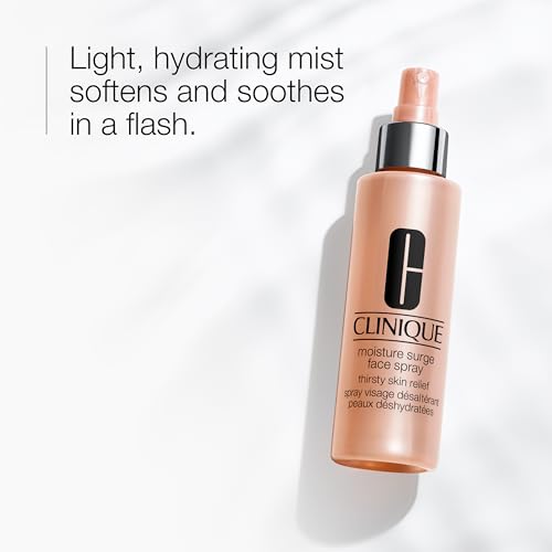 Clinique Moisture Surge Oil Free Face Spray Thirsty Skin Relief For Very Dry to Oily Combination Skin Types | Hydrating + Softening, 4.2 Fl Oz