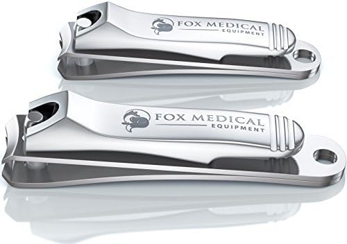 Fox Medical Equipment Professional Nail Clippers for Men and Women - Surgical Grade Stainless Steel Fingernail Clipper Set - Big Toenail Clippers for Large Nails - Best for Thick and Ingrown Toenails