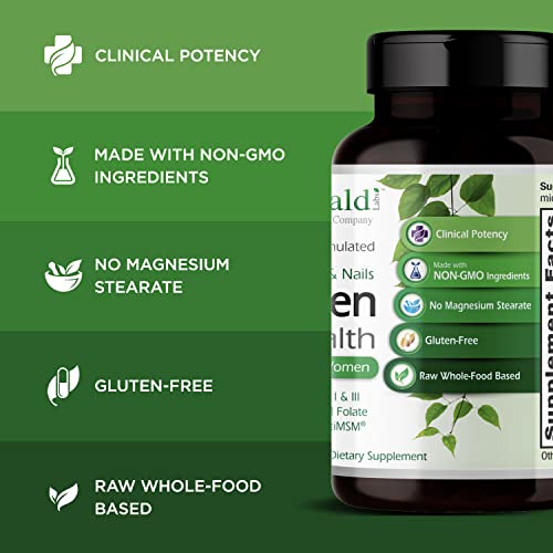 EMERALD LABS Collagen Health - Hydrolyzed Collagen for Healthy Hair, Skin & Nails with Saw Palmetto & Beta-Sitosterol - Also Supports Immune & Adrenal Health - 90 Vegetable Capsules (30-Day Supply)