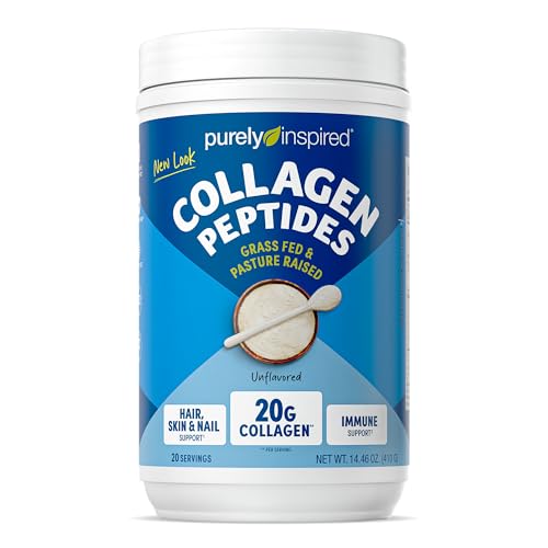 Purely Inspired Collagen Powder, Unflavored (20 Servings) - 20g Collagen Peptides Protein Powder for Women & Men - Grass-Fed & Pasture Raised - Gluten-Free, Paleo & Keto-Friendly Collagen Drink