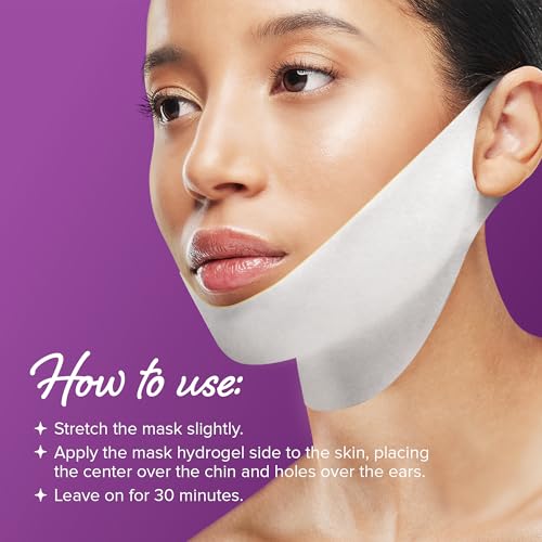 MAREE V Line Lifting Mask with 24K Gold - Deep Collagen Jawline Shaper Mask with Retinol for Face Lift - Hyaluronic Acid, Vitamin E - 5 PACK