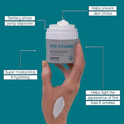 Baebody Made in USA Eye Cream - Anti Aging and Moisturizing Eye Cream for Dark Circles and Wrinkles - With Rosehip and Vitamin E (1.7 fl oz/50 ml)