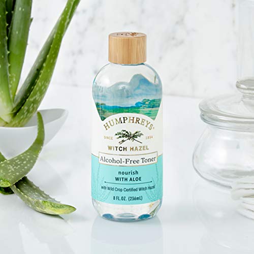 Humphreys Nourish Witch Hazel + Aloe Alcohol-Free Toner, Clear, 8 Oz ( Pack of 1)