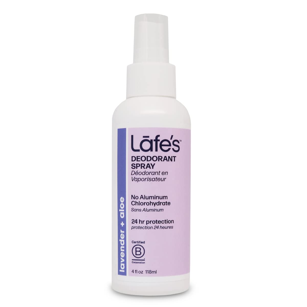 Deodorant Spray, With Lavender 4 oz by Lafes Natural Body Care