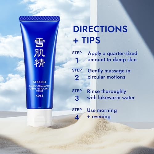 SEKKISEI Facial Cream Wash, Foaming Face Cleanser, 4.5 Ounce
