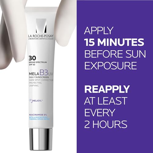 La Roche-Posay Mela B3 UV Daily Sunscreen, Face Moisturizer With SPF 30 + Anti-Aging Melasyl + 5% Niacinamide, Helps Correct & Protect From Sun Damage, Face Sunscreen With No White Cast, 40ML