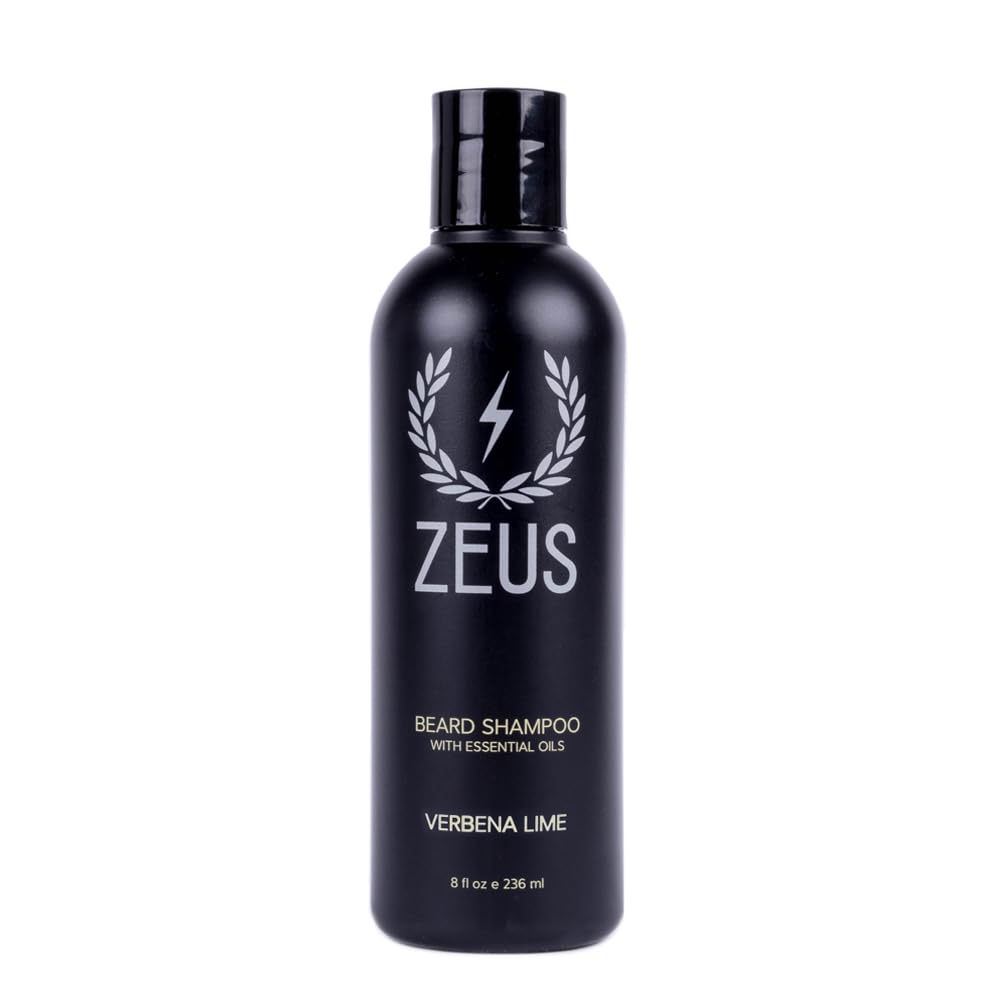 Zeus Beard Shampoo and Wash for Men - 8oz - Beard Wash with Natural Ingredients (Scent: Verbena Lime)