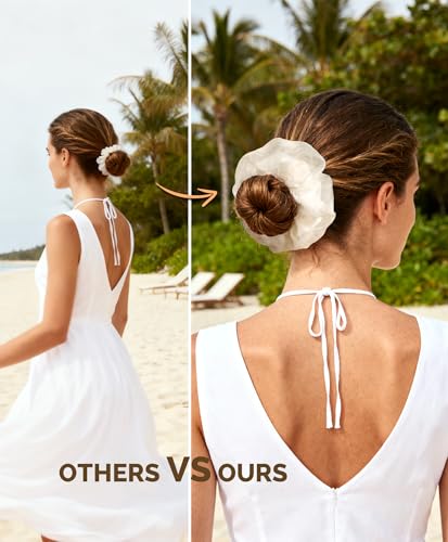 Yanibest Hair Scrunchies for Women - 4 Pcs Breeze Satin Scrunchies, Soft Ponytail Holders, No Crease Hair Ties Hair Accessories