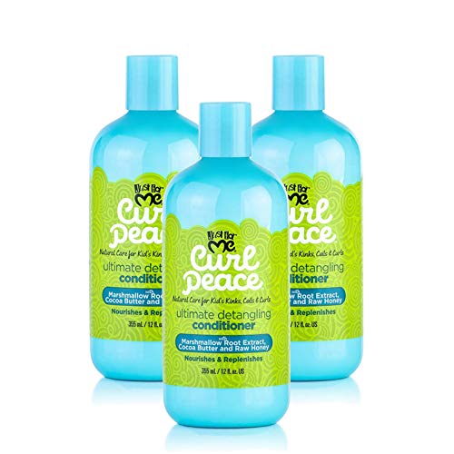 Just For Me Curl Peace Ultimate Detangling Conditioner (3 Pack) - Nourishes & Replenishes, Contains Marshmallow Root Extract, Cocoa Butter & Raw Honey, Sulfate Free, No Animal Testing, 12 oz