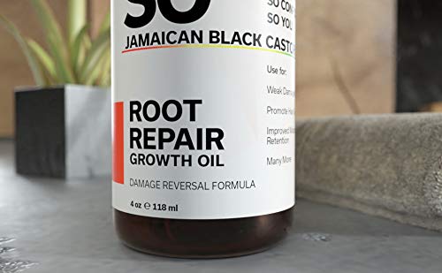 SO Jamaican Black Castor Oil | Root Repair Growth Oil | 100% Natural Moringa, Avocado & Aloe Vera Oils to Revive Your Scalp and Roots for Stronger Shinier Hair | 4 Fl Oz. / 118 mL
