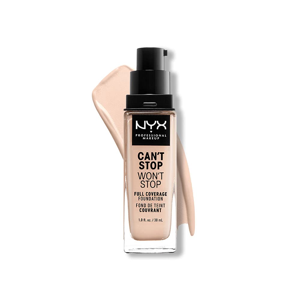 Nyx Professional Makeup Can't Stop Won't Stop 24-Hour Foundation (Light Porcelain, 30 ml)