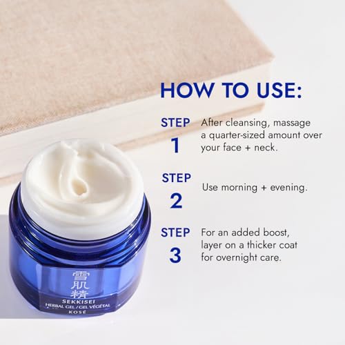 SEKKISEI Herbal Gel, Multi-Purpose 6 in1 benefits Hydrating Gel Moisturizer & Mask, 2.8 Ounce